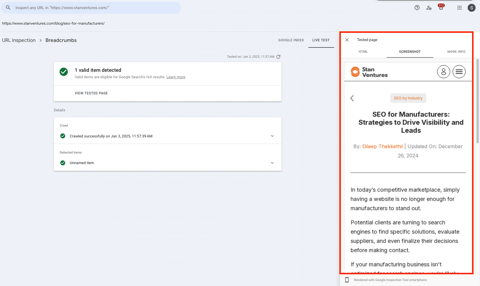 Using Search Console to See Googlebot’s Perspective